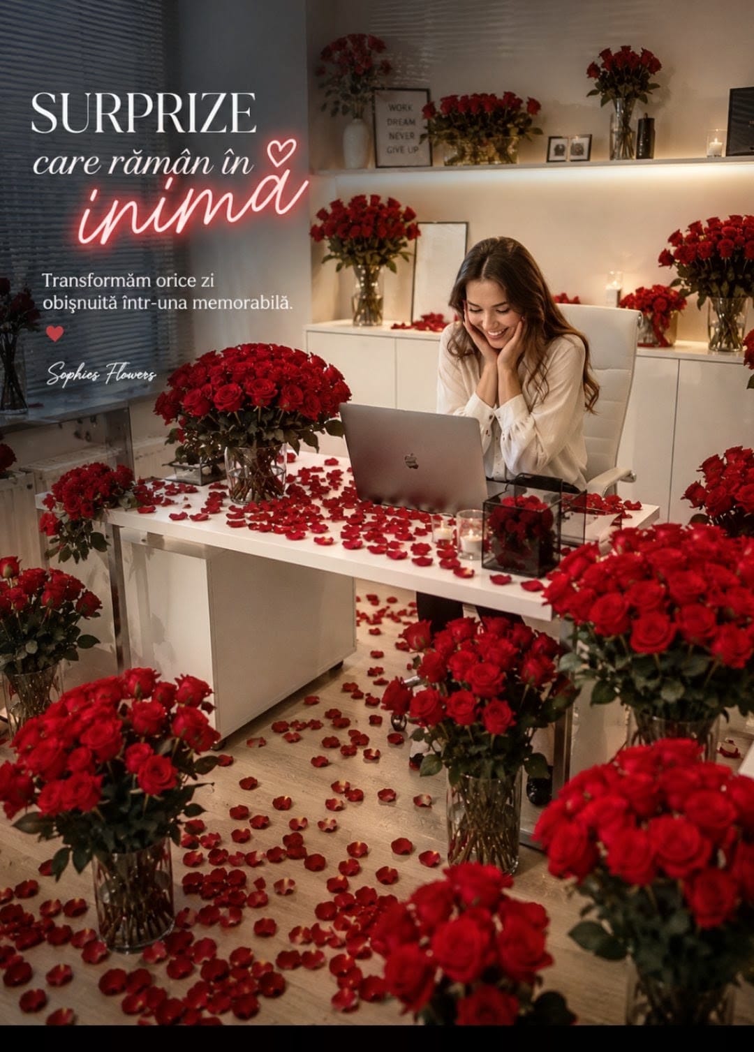Camera / Biroul iubitei tale plina de Trandafiri Rosii 🌹